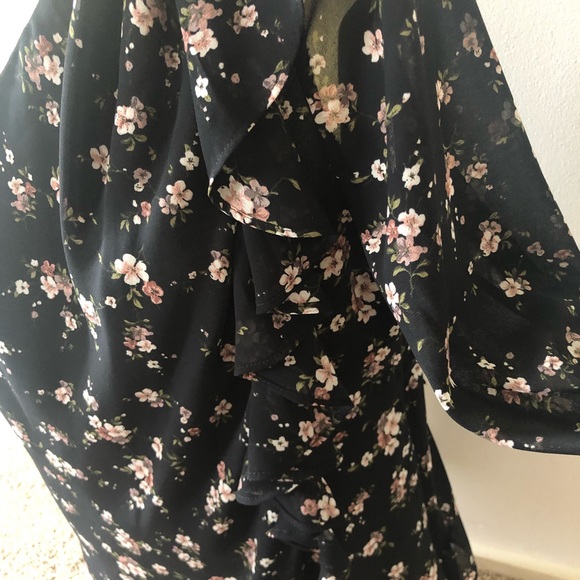 Bardot black floral one shoulder top size 12 - Picture 2 of 13